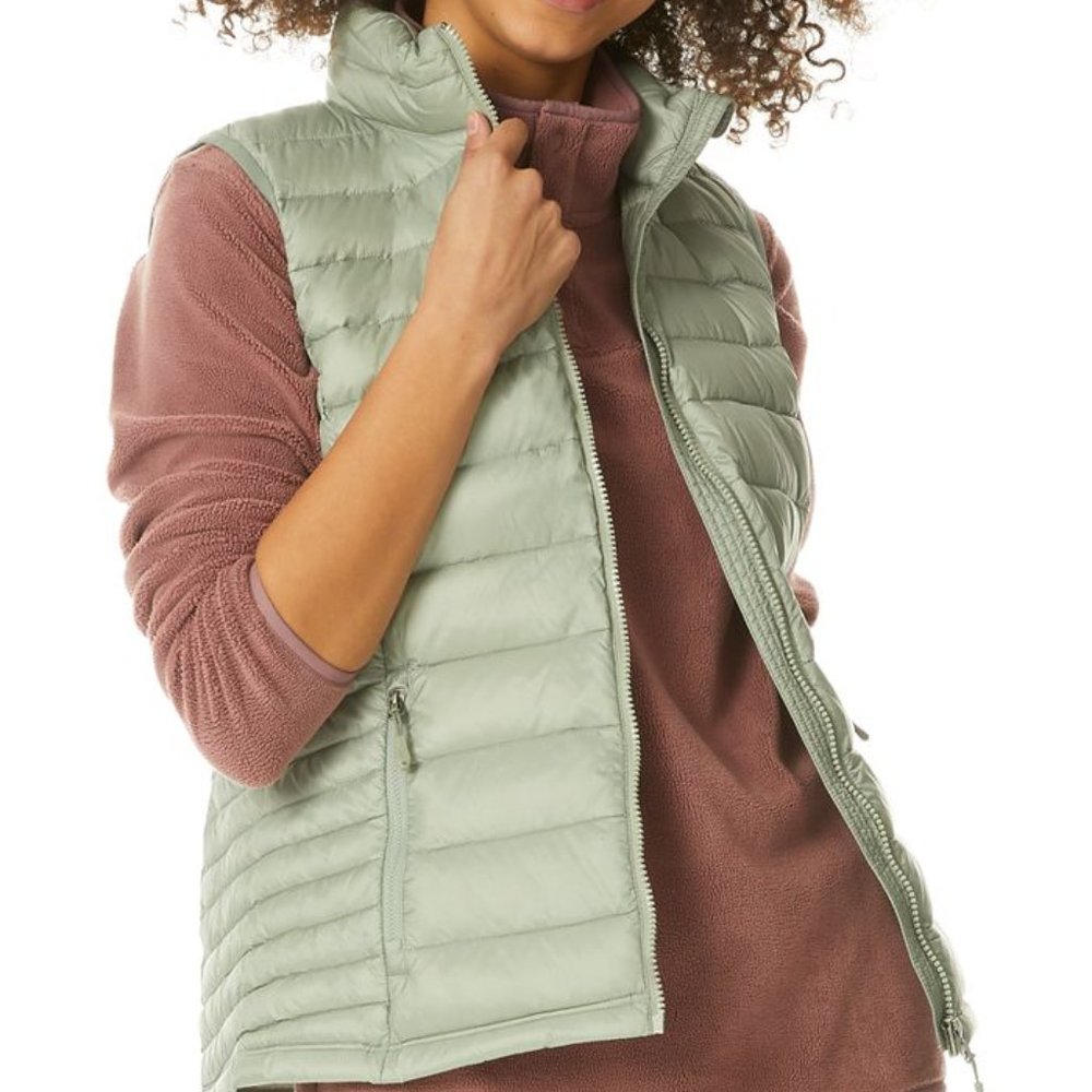 NWT Mint Green Puffer Vest 32 DEGREE HEAT L Packable Insulated